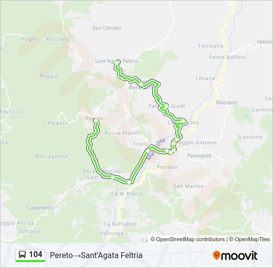 Percorso linea bus 104