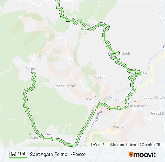 Percorso linea bus 104