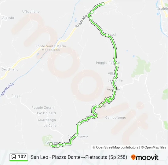 102 Bus Line Map