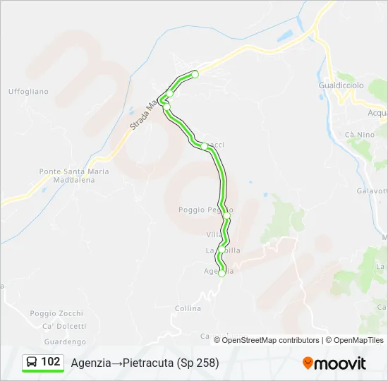 102 Bus Line Map
