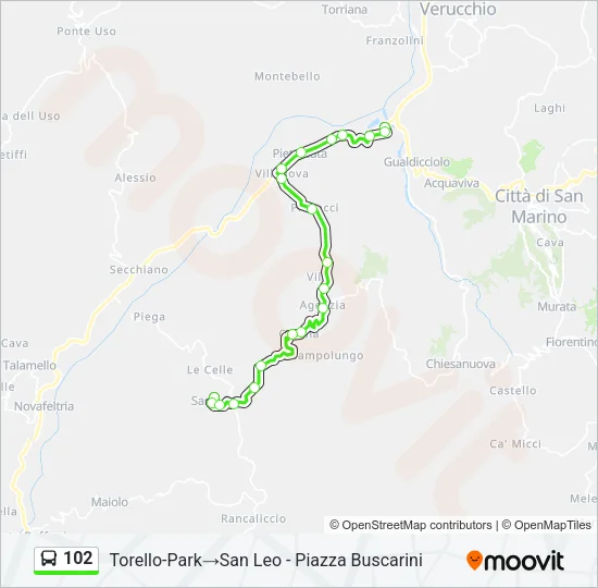 102 Bus Line Map
