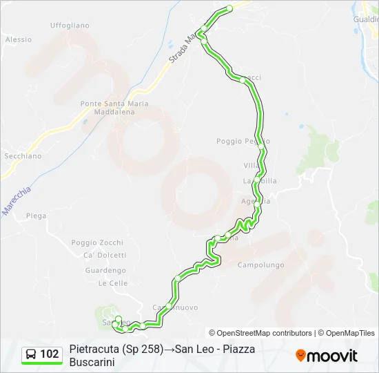 102 Bus Line Map