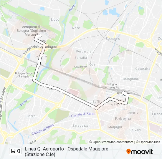 Q Bus Line Map