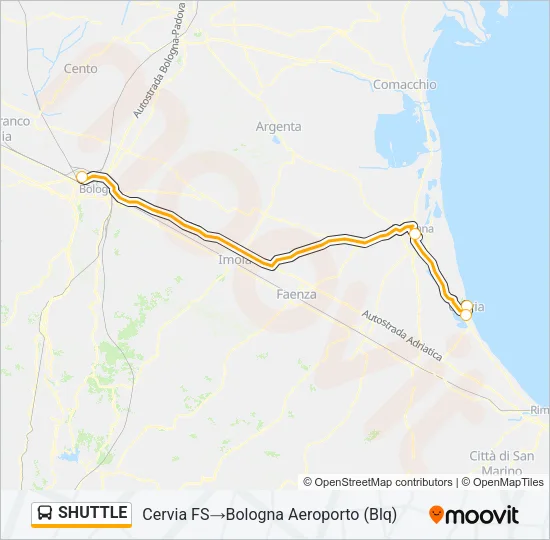 SHUTTLE Bus Line Map