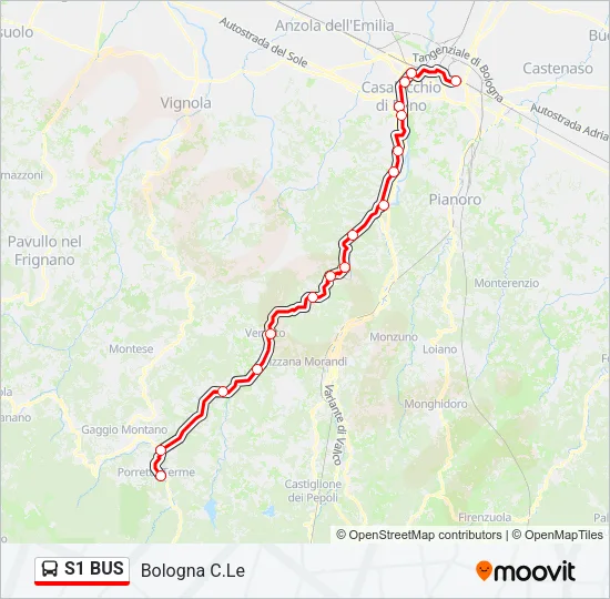 S1 BUS Bus Line Map
