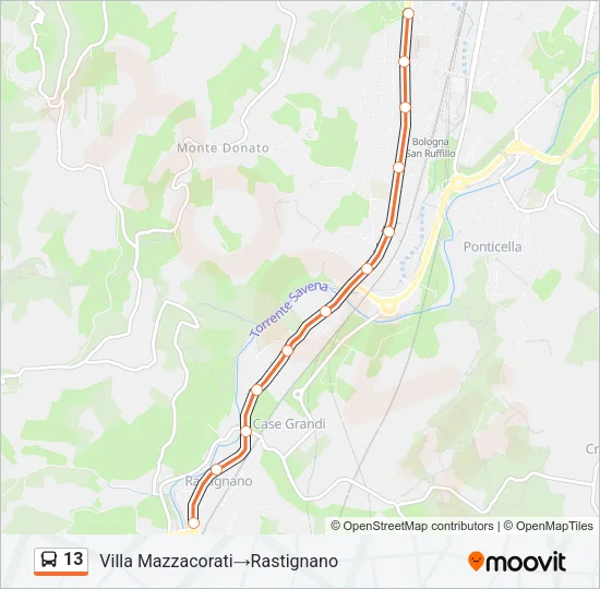 13 Bus Line Map