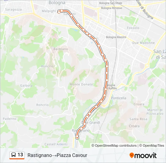 13 Bus Line Map