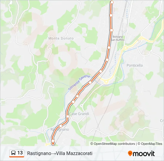 13 Bus Line Map
