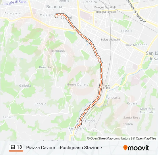 13 Bus Line Map