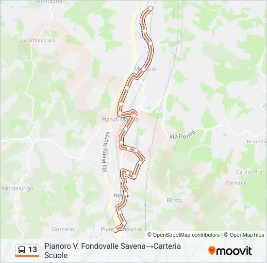 13 Bus Line Map