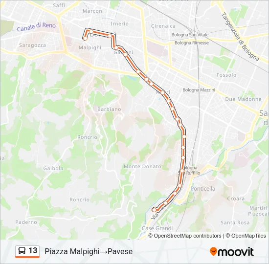 13 Bus Line Map