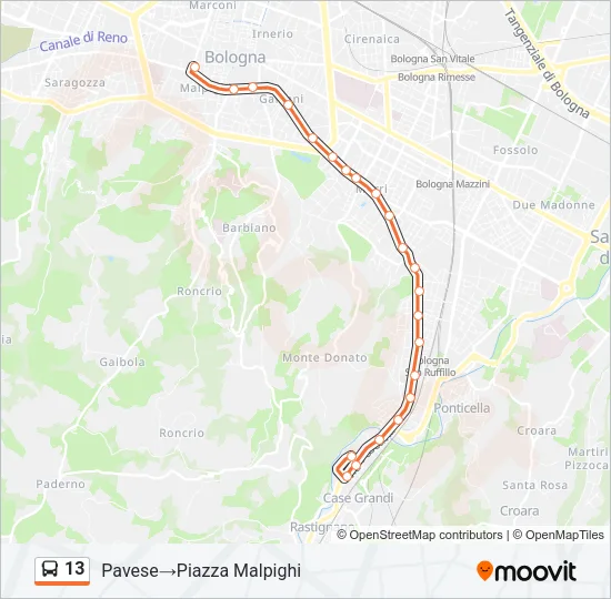 13 Bus Line Map