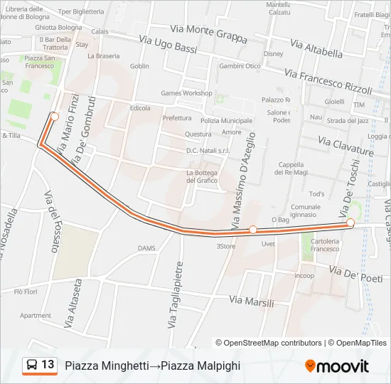 13 Bus Line Map