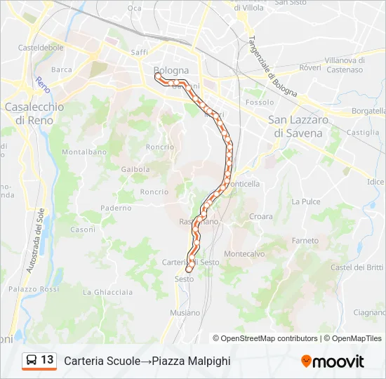 13 Bus Line Map