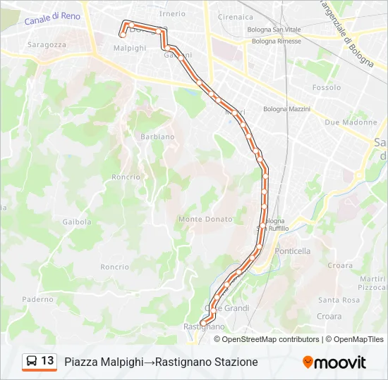 13 Bus Line Map