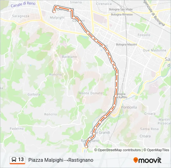 13 Bus Line Map