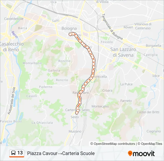 13 Bus Line Map