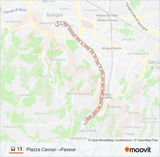 13 Bus Line Map