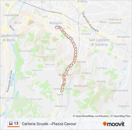 13 Bus Line Map