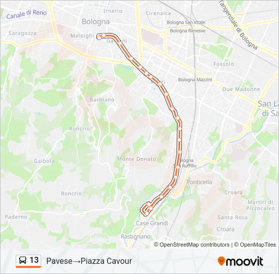 13 Bus Line Map