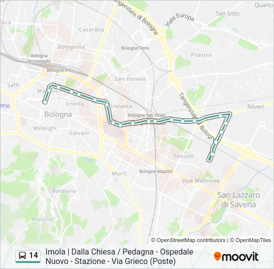 14 Bus Line Map