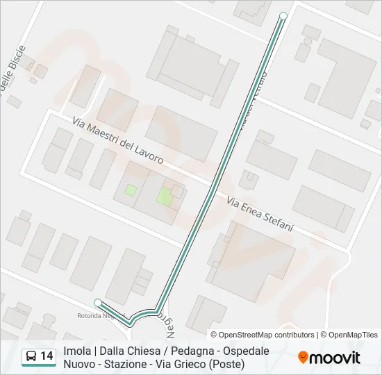 Percorso linea bus 14