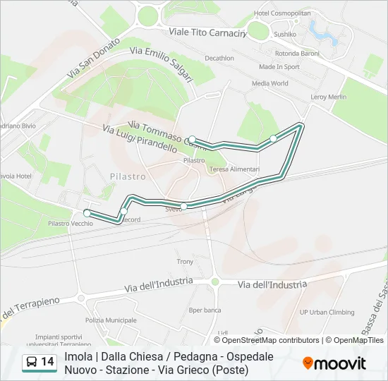 14 Bus Line Map