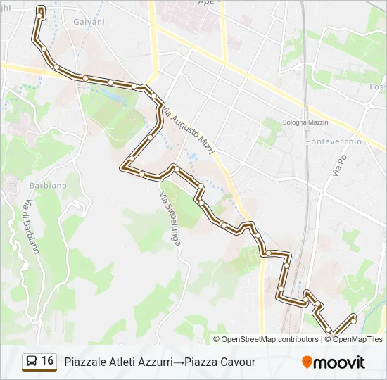 16 Bus Line Map