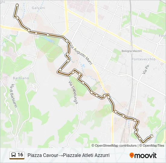 16 Bus Line Map
