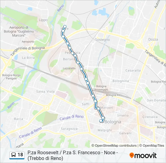 18 Bus Line Map