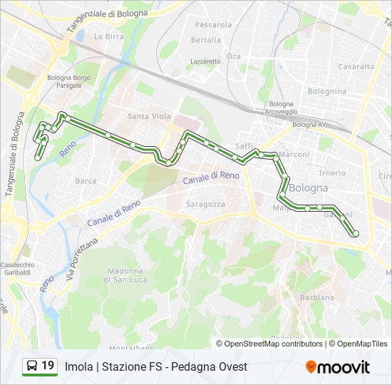 19 bus Line Map