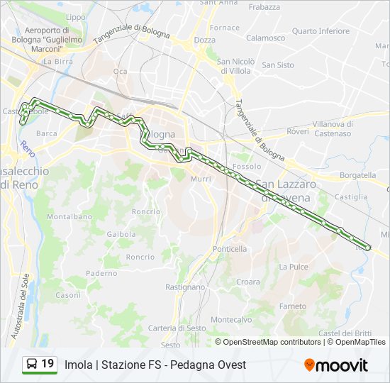 19 bus Line Map