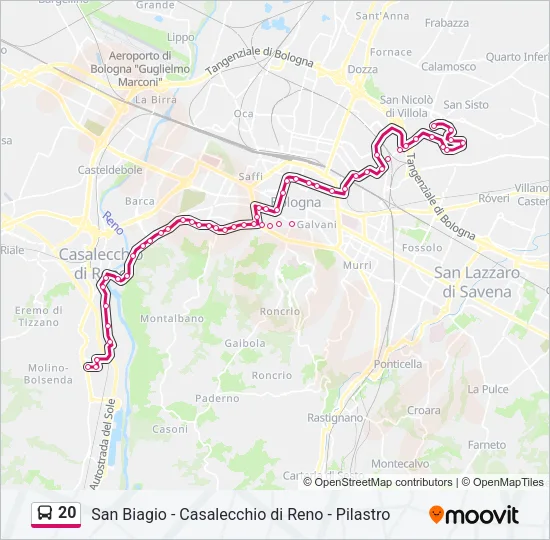 20 Bus Line Map