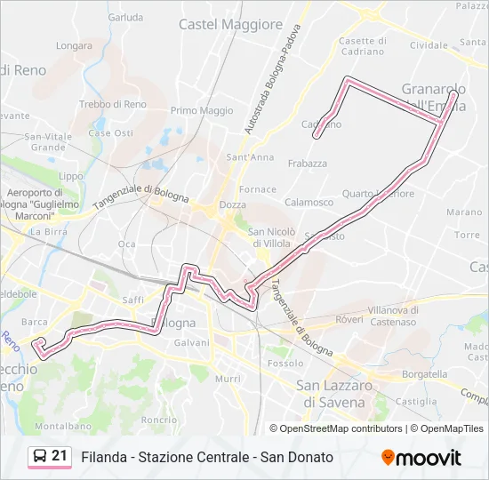 21 Bus Line Map
