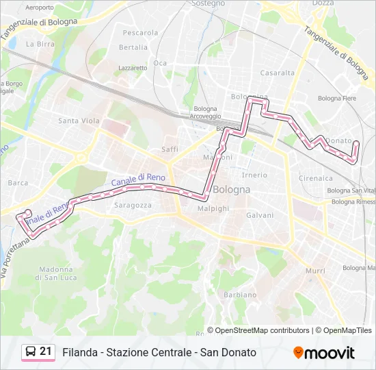 21 Bus Line Map