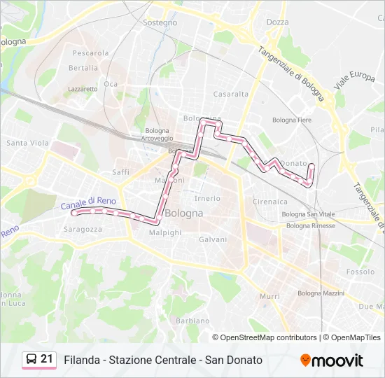 21 Bus Line Map