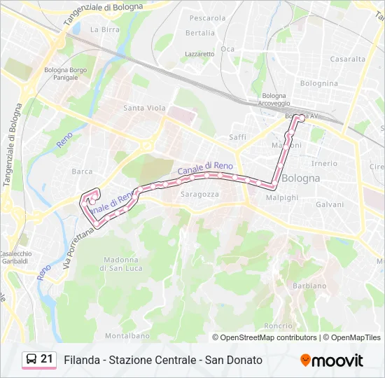 21 Bus Line Map