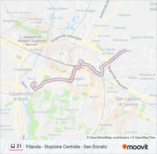21 Bus Line Map