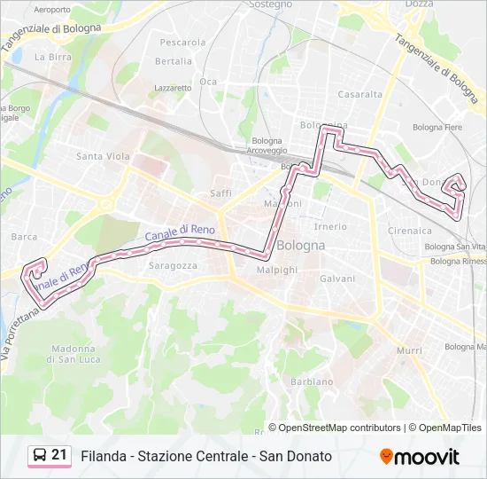 21 Bus Line Map