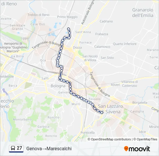 Percorso linea bus 27