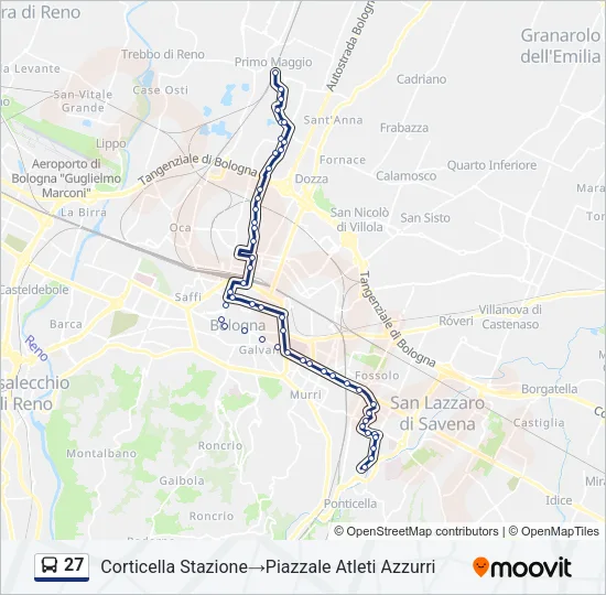 Percorso linea bus 27