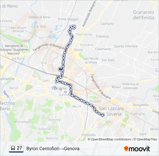 Percorso linea bus 27