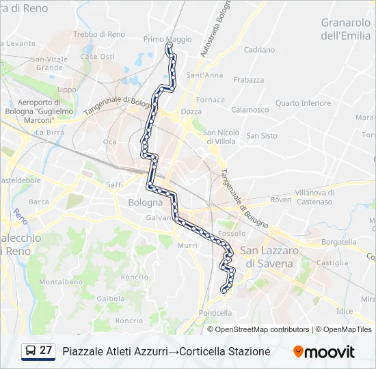 Percorso linea bus 27
