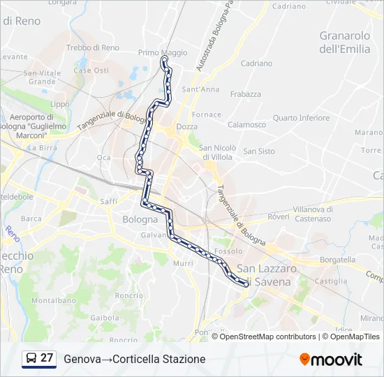 Percorso linea bus 27