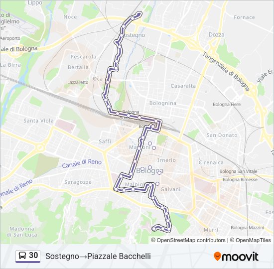 Percorso linea bus 30