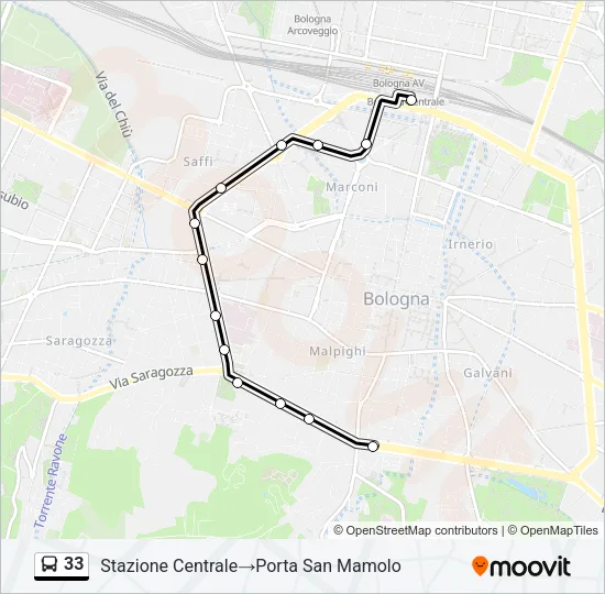 33 Bus Line Map