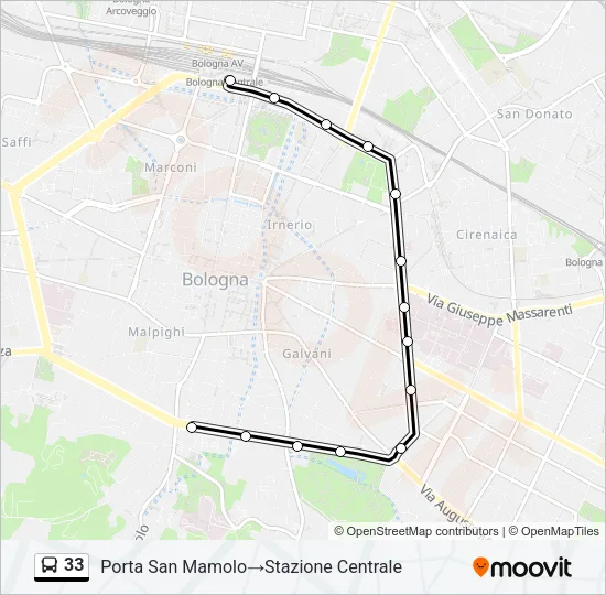 33 Bus Line Map