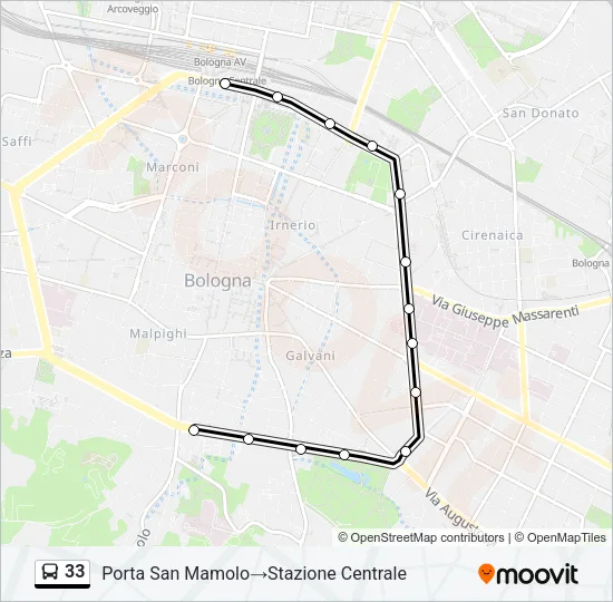 33 Bus Line Map