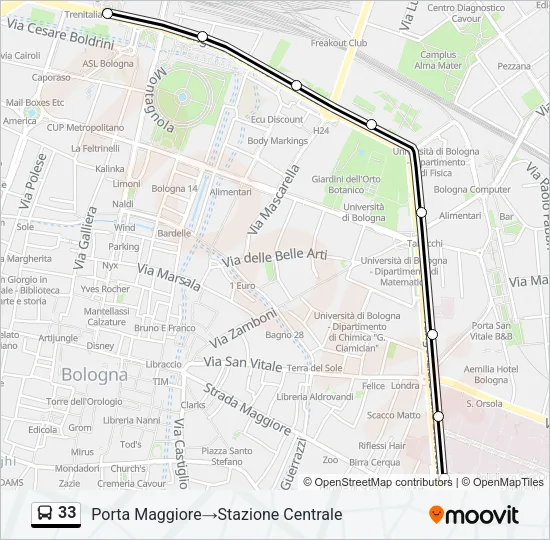 33 Bus Line Map