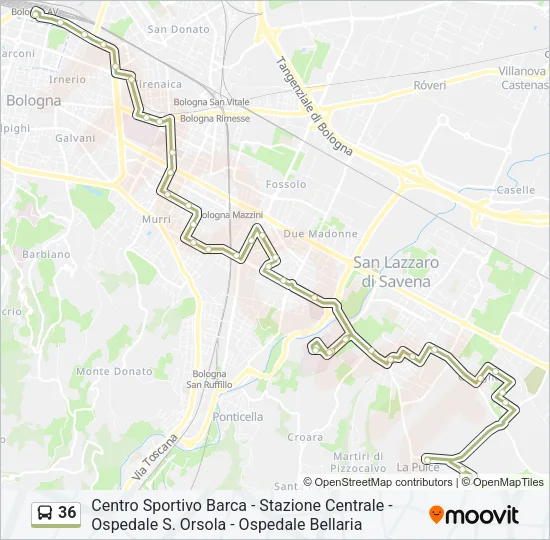 36 Bus Line Map